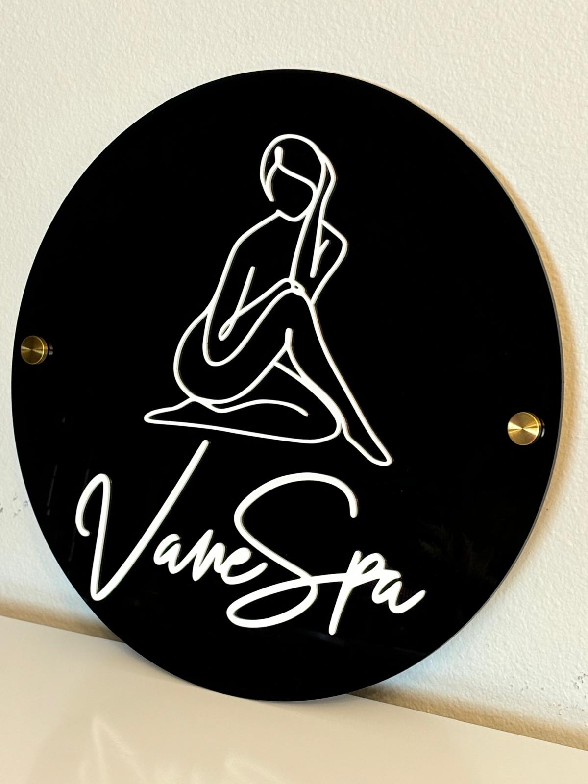 Circular Contemporary Acrylic Custom Business Sign