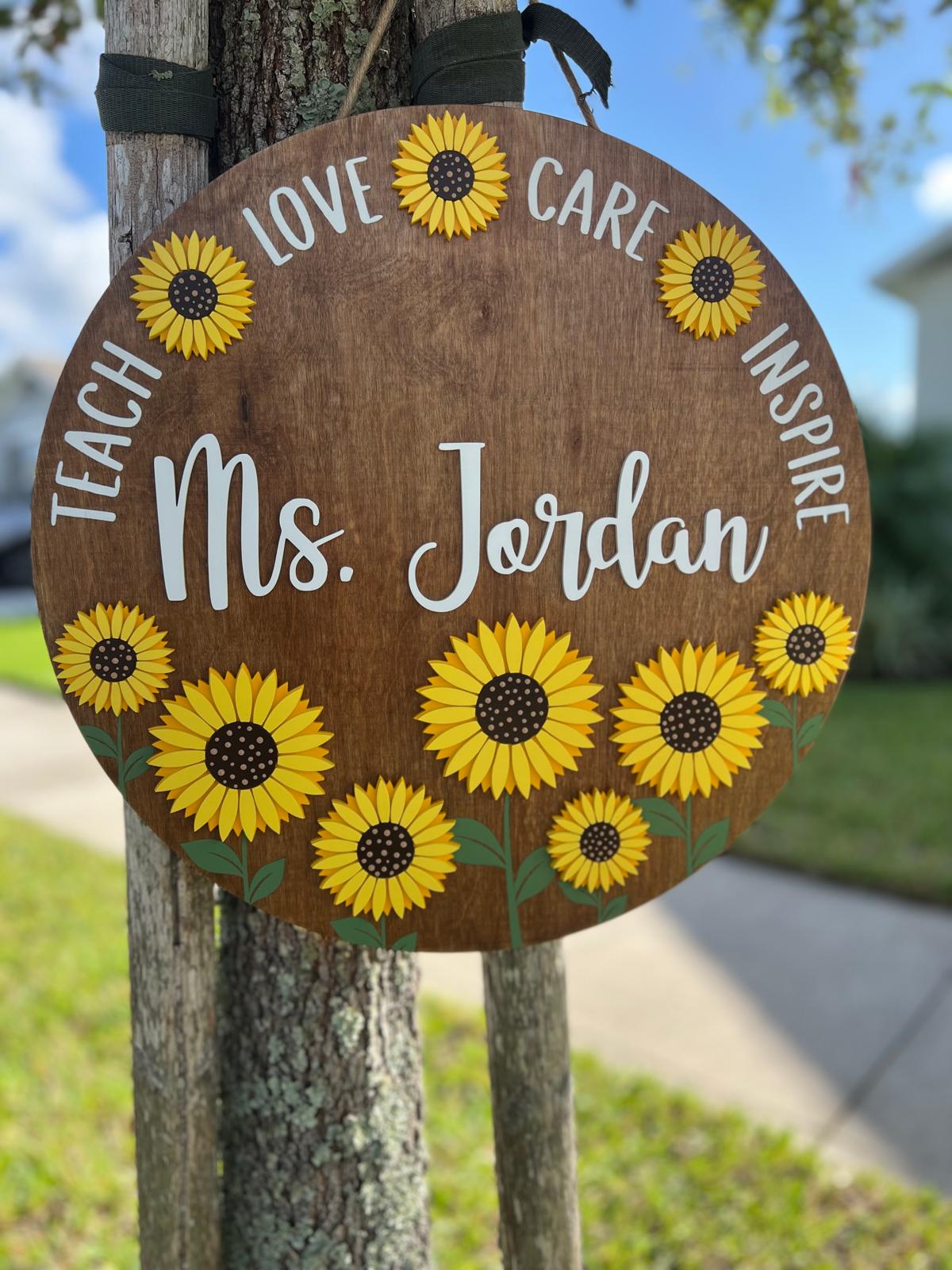 Teacher Sunflower Classroom Door Sign