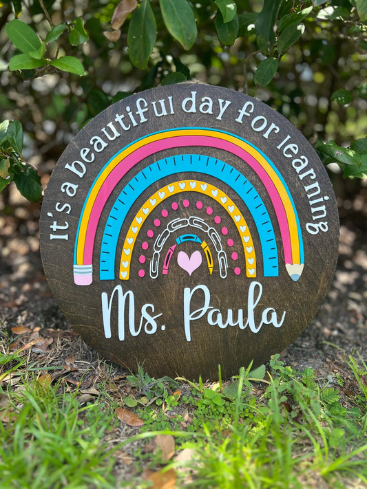 Teacher Rainbow Classroom Door Sign